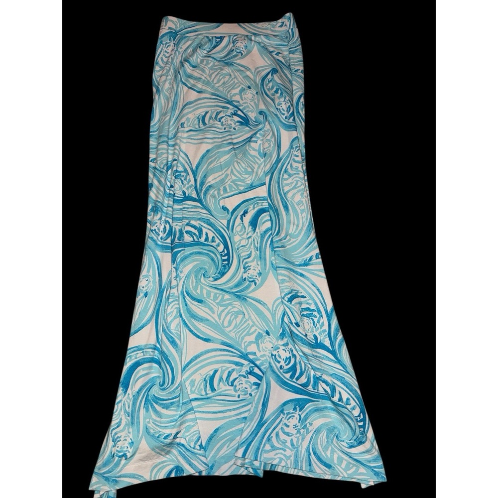 Lilly Pulitzer Blue & White Swirl Maxi Skirt